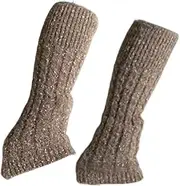[ａ aternee] Ice Skating Leg Warmers Knit Long Leg Warmers Portable Modern Comfortable Decor Keep Warm Lightweight Figure Skating Socks
