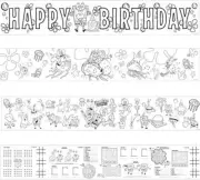 SpongeBob SquarePants Nickelodeon Birthday Party Decoration Coloring Banners