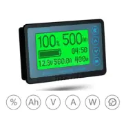 120V 50A 100A 350A 500A Battery Capacity Tester Coulomb Counter Volt Amp Meter