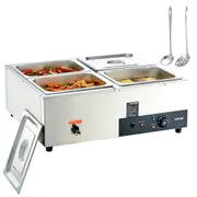 Commercial Electric Food Warmer Countertop Buffet 4*12 Qt Pan Bain Marie