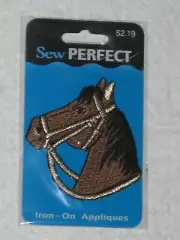 Sew Perfect Iron On Applique Patch Horse Head Brown
