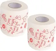 PLAFOPE 2 Pack Romantic Valentine's Day Decorative Toilet Paper Rolls for Festive Bathroom