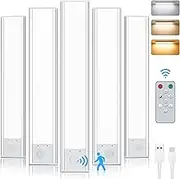 Under Cabinet Lighting, Motion Sensor Light Indoor with Remote Control, Rechargeable 2500mAh Closet Lights Wireless, 3 Color Temps & Adjustable Brightness Under Counter Lights for Kitchen (5)