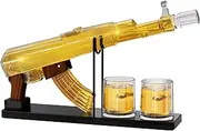 Kollea Gifts for Men Dad, 17.6 Oz Whiskey Decanter Set with 3 Oz Detachable Liquor Dispenser 6.75 Oz Glasses, Unique Mens Birthday Gift Ideas from Daughter, Funny Military Retirement Present