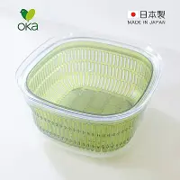 在飛比找Yahoo奇摩購物中心優惠-日本OKA Vegi mage日製透明雙層瀝水保鮮盒-大-2