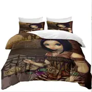 Poe a Beautiful Steampunk Flair Girl Quilt Cover