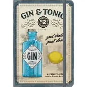 Nostalgic Art A5 Notebook Gin & Tonic Good Drinks/Great Stories w/ Hard Cover