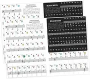UPKOCH 2Sets Beginner Piano Keyboard Stickers Non Adhesive Piano Key Decals for Keys Durable Music Learning for Quick Mastery and Score Recognition
