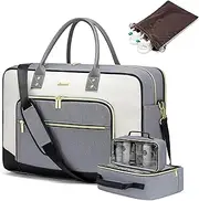 [ZJIMLIN] Large Capacity Travel Duffel Bag Weekender Overnight Bag For Women With Waterproof Wet Pocket Hospital Labor Delivery Bag (Gray-Black)