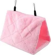 Soft Plush Hammock Hanging cage Bird nest Nestling hut Tent Bird Parrot Winter Warm Bed pet Toys(Pink, M)