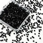 1000pcs 4 mm Bicone Crystal Beads Faceted Crystal Glass Beads Bulk for Jewelry Making DIY Necklace Bracelet Earring (Jet Black)