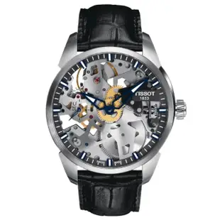 【TISSOT 天梭 官方授權】T-COMPLICATION 時尚鏤空機械腕錶 母親節 禮物(T0704051641100)