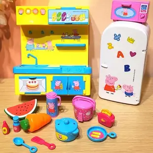 粉紅豬小妹佩佩豬廚房冰箱玩具家家酒玩具組 012011【卡通小物】