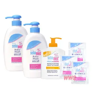 sebamed 施巴5.5嬰兒舒敏浴露400MLx2罐贈金盞花沐浴露200ML，超低價899元，贈舒敏乳液10MLx3包