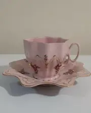 Vintage HASS & CZJZEK Pink Porcelain Tea/Coffee Cup with Saucer