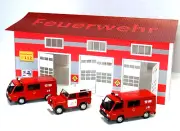 Fire station miniature Scale 1:43 Diorama model kit German fire department 1/43