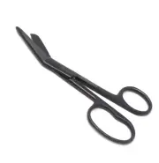 One Large Ring Lister Bandage Scissors 4.5" Black Fluoride Coated