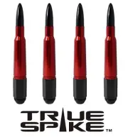 20 TRUE SPIKE 7 INCH 12X1.5 STEEL LUG NUTS W/ RED BLACK 50 CAL BULLET SPIKES C (for: Volkswagen)