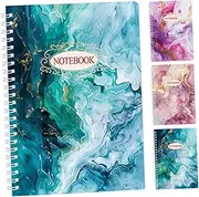 Baluue Marble Notepad Set 4pcs A5 Spiral Journals for School Office Daily Planner 60 Pages Each Legal Ruled Notebook