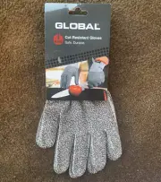 100% Genuine! GLOBAL 1 Pair Cut Resistant Gloves Grey & Black Level 5 Protection