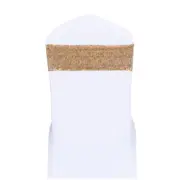 gold glitter sequin chair bands sashes ties bows ribbon wedding anniversary deco