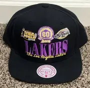 Mitchell & Ness Los Angeles Lakers Black Reframe Retro Adjustable Snapback Hat