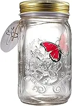 Battery Powered Animated Butterfly Jar - Butterfly Moves in Jar, Butterfly Collection Mason Jar | Glass Jar Battery Powered, Easy Using Romantic Butterfly Collection for Home Desktop Windowsill Decor