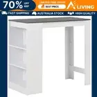 Bar Table with Shelf White 110x50x103 cm Modern Furniture Home Decor Dinin 80216
