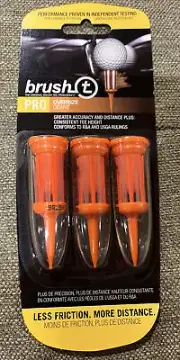 Brush-t Golf Tees Oversize - 1 pack of 3 brush tees - 2.4" height More Distance