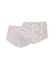 Lulujo Floral and Dragonfly Printed Cotton Muslin Bandana Bibs, Pack of 2 - Baby