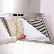 CHGEO Universal Cooker Hood Filter Cut to Size, 450mm*900mm 4pcs of Extractor Fan Filter Paper Replacement, Grease Filter