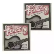 2 Sets John Pearse Phos Bronze Acoustic Guitar Strings 570 Sl LT Custom 11-52