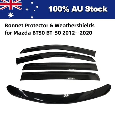 Bonnet Protector & Weather shields Window Visors for Mazda BT50 BT-50 2012--2020 (for: Mazda)