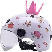 DOT Approved Kids Motorcycle 3/4 Half Helmet,Children's Open Face Motorbike Helmet,Vintage Scooter Moped Helmet ATV Street Helmet for Youth Child Kids