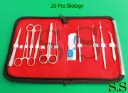 20 PCS BIOLOGY LAB ANATOMY STUDENT DISSECTING KIT + SCALPEL HANDLE #7 BLADES #11