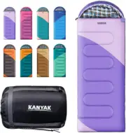 Camping Sleeping Bag, Single - 86.6 x 32.48 inch, Dark Purple & Light