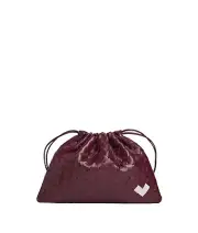 BOTTEGA VENETA Dustbag Medium Heart $2100 Barolo/Chalk Leather Handbag New