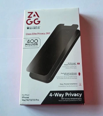 ZAGG InvisibleShield Privacy 360 Glass Protector Apple iPhone 16e/14/13/13 pro