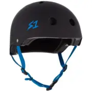 S1 S-One Lifer Certified Cyan Strap Black Matte Helmet