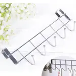 STAINLESS STEEL CLOTHES 5 HOOKS DOOR RACK BATHROOM KITCHEN