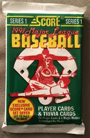 1991 Score Pack Dave Hollins Phillies Rookie RC (Top) Tom Glavine Braves (Back)