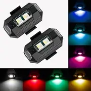 2 Pack LED Strobe Drone Light,7 Colors LED Aircraft Strobe Lights & USB Charging Night Warning Lights for Motorcycle, Dirt Bike, E-Bike, RC Car, RC Boat