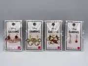 *New* Disney Daiso Mickey Minnie Mouse Bow Earrings Clip On Gold Color