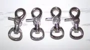 4 Stainless Steel Lobster Clasps Swivel Eye Snap Hook Bag Trigger Clips Keychain