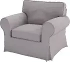 Sofa Covers Custom Made for IKEA Ektorp Armchair Slipcovers (Polyester Flax L...