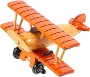 Kichvoe Retro Wooden Airplane Model Vintage Decor for Home Office Creative Wood Airplane Adornment Compact Lightweight Design Unique Tabletop Decoration for Car Bedroom Dining Table