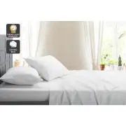 1000TC Cotton Rich Bed Sheet Set - White, Queen - Queen