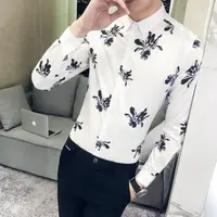 在飛比找樂天市場購物網優惠-FINDSENSE G6 韓國時尚 春季新款男士長袖襯衫個性