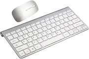 2.4g Mini Keyboard Wireless Keyboard with Mouse Ultra-Thin for Home Office Silver