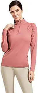 [ARIAT] Auburn 1/4 Zip Long Sleeve Womens Base Layer Top - Antique Rubia XX Large, Antique Rubia, XXL